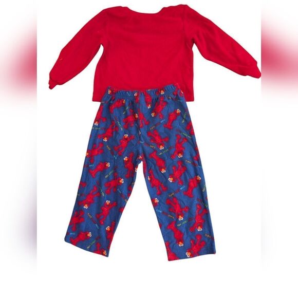Sesame Street Elmo infant Y2K red & blue fleece pajama set size 24 months - Picture 3 of 5